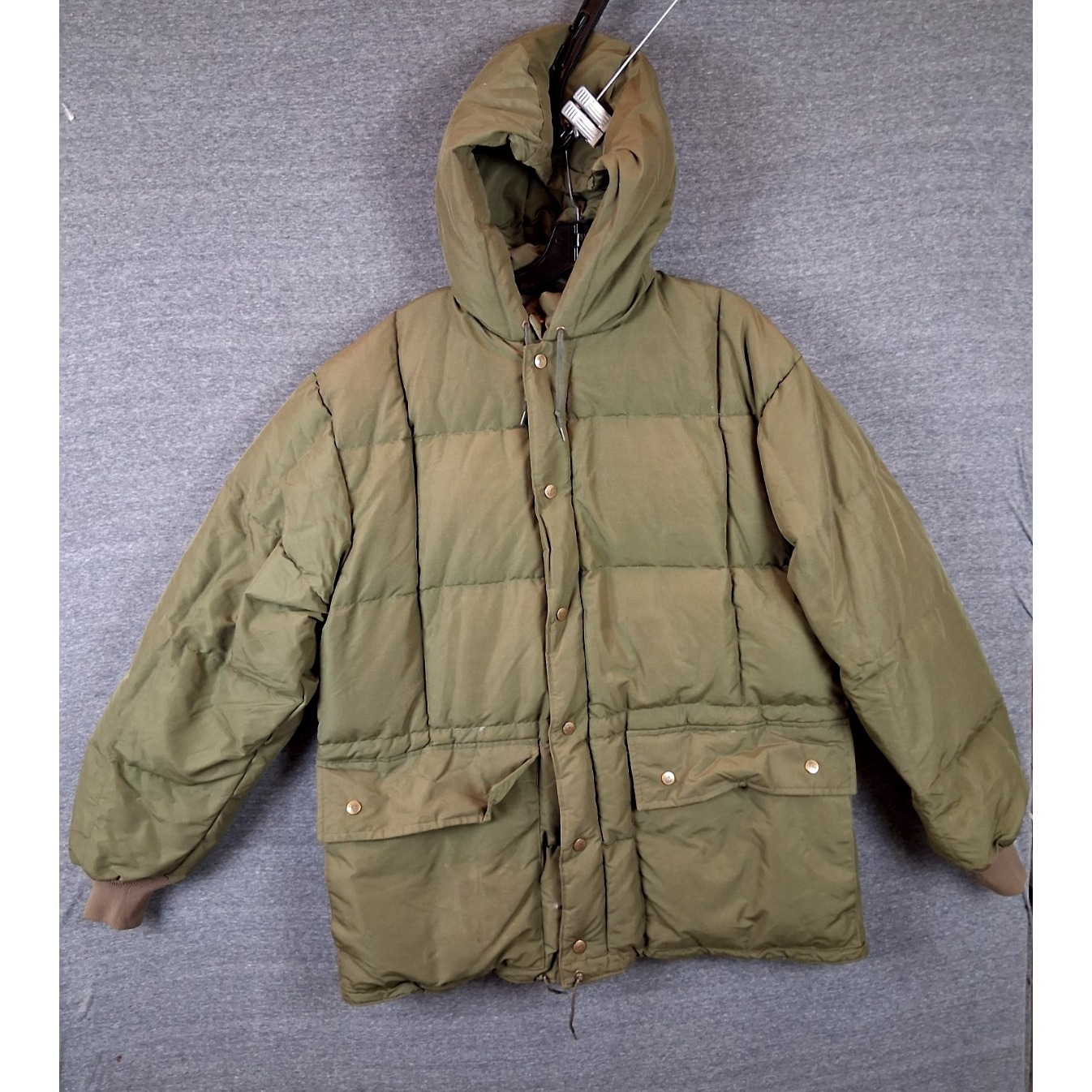 Vtg Eddie Bauer Coat L Green 60s 70s Kara Koram Blizzard Proof Goose Down Puffer